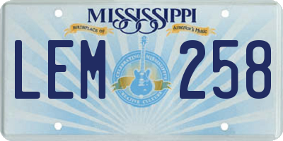MS license plate LEM258