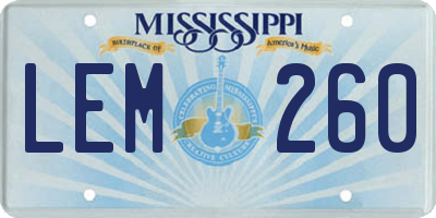 MS license plate LEM260