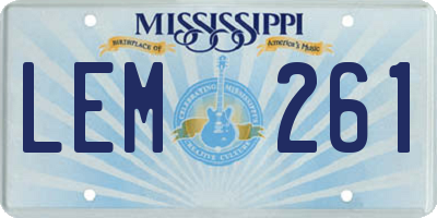 MS license plate LEM261