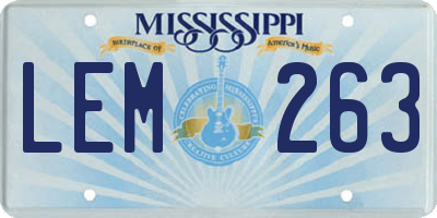 MS license plate LEM263