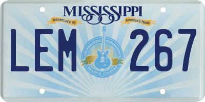 MS license plate LEM267