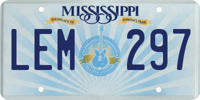 MS license plate LEM297