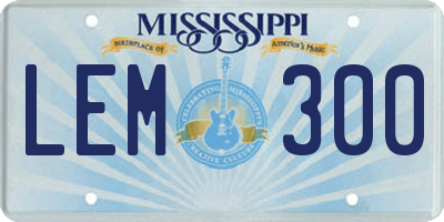 MS license plate LEM300