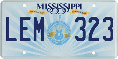 MS license plate LEM323