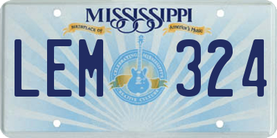 MS license plate LEM324