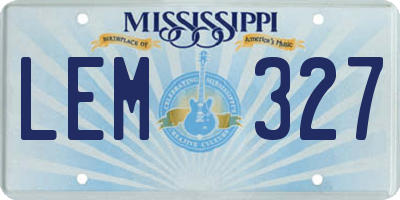 MS license plate LEM327