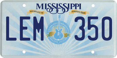 MS license plate LEM350