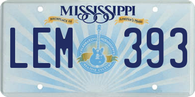MS license plate LEM393