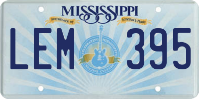 MS license plate LEM395