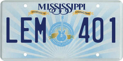 MS license plate LEM401