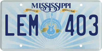 MS license plate LEM403