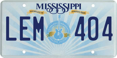 MS license plate LEM404