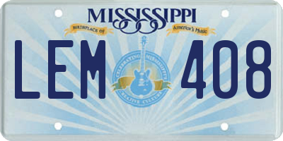 MS license plate LEM408