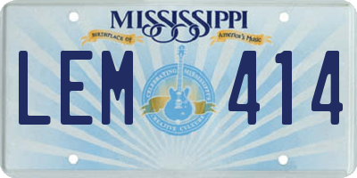 MS license plate LEM414