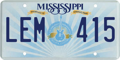 MS license plate LEM415