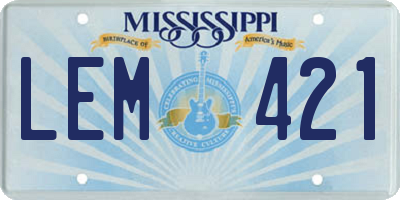 MS license plate LEM421
