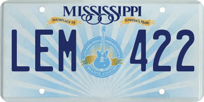 MS license plate LEM422