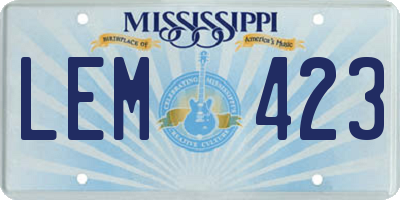 MS license plate LEM423