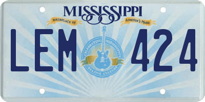 MS license plate LEM424