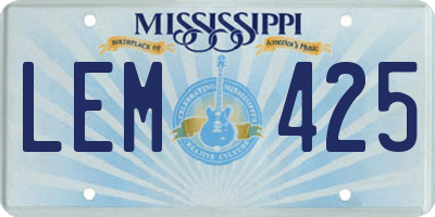 MS license plate LEM425