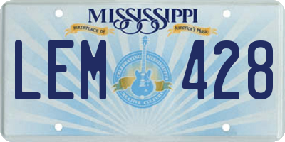 MS license plate LEM428