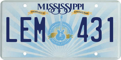 MS license plate LEM431