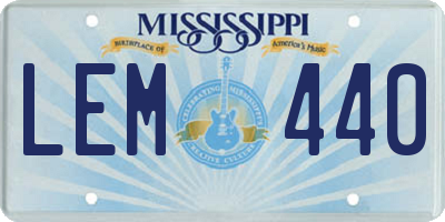 MS license plate LEM440