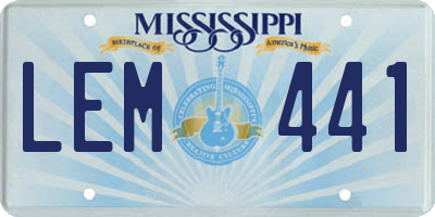 MS license plate LEM441