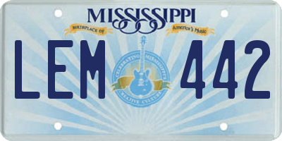 MS license plate LEM442