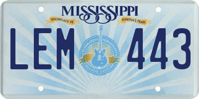 MS license plate LEM443