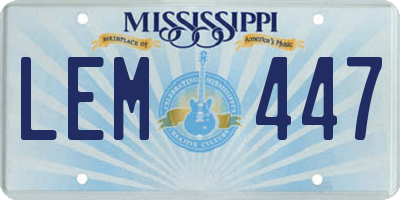 MS license plate LEM447