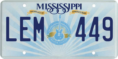 MS license plate LEM449
