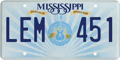 MS license plate LEM451