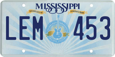 MS license plate LEM453