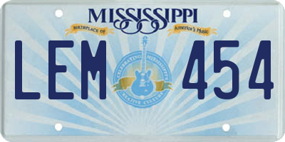 MS license plate LEM454