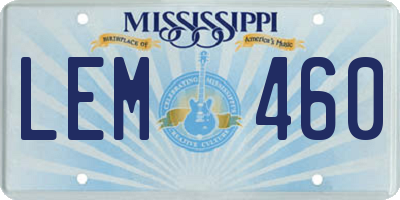 MS license plate LEM460