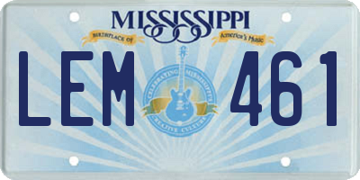 MS license plate LEM461