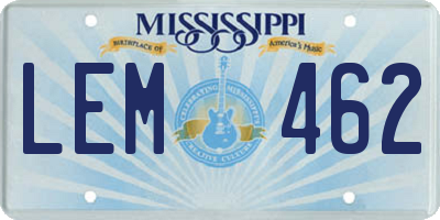 MS license plate LEM462
