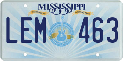 MS license plate LEM463