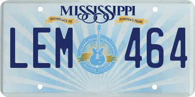 MS license plate LEM464