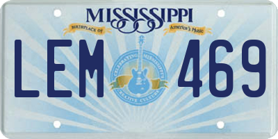 MS license plate LEM469