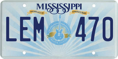 MS license plate LEM470