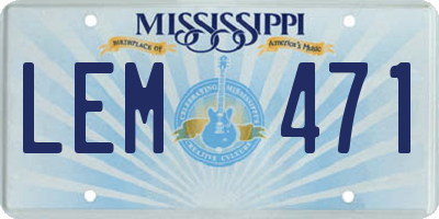MS license plate LEM471