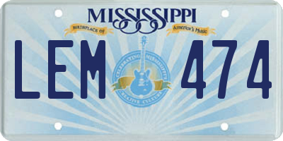 MS license plate LEM474
