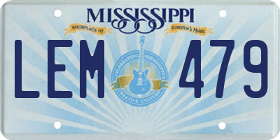 MS license plate LEM479