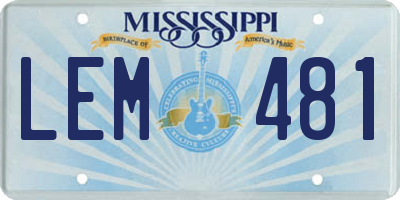 MS license plate LEM481
