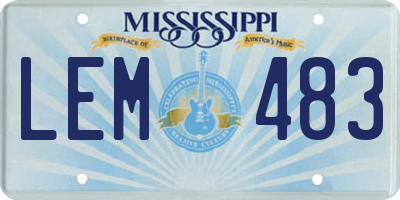 MS license plate LEM483