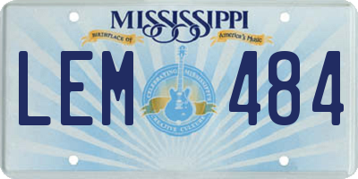 MS license plate LEM484