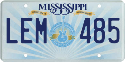 MS license plate LEM485