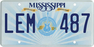 MS license plate LEM487